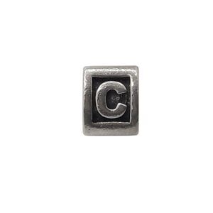 Pandora Authentic Sterling Silver Alphabet Letter C Block Initial Charm
